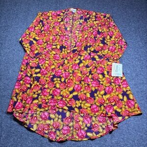 LuLaRoe Pink & Gold Floral Kimono